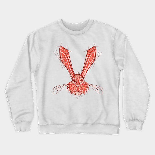 Rabbit - Chinese Zodiac - Animal Drawing Crewneck Sweatshirt by Red Fody